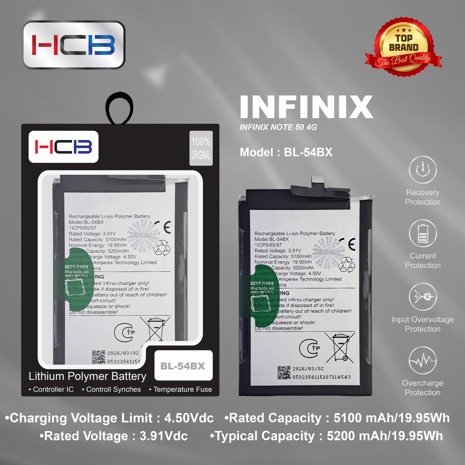 BATERAI INFINIX BL-54BX ORIGINAL BPLUS 100%