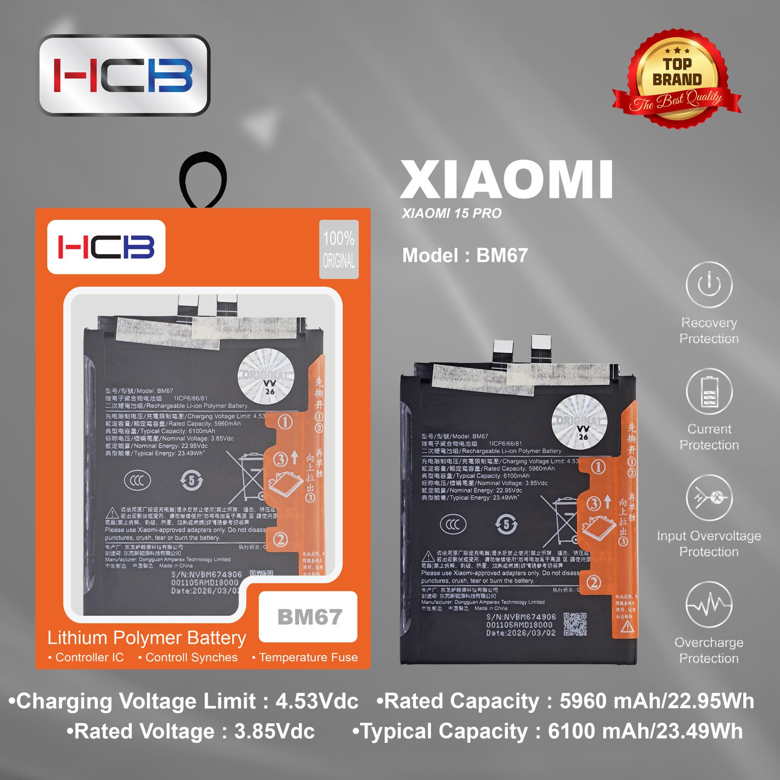 BATERAI XIAOMI BM67 ORIGINAL BPLUS 100%